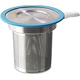 FORLIFE Brew-in-Mug Extra-Fine Tea Infuser with Lid, Turquoise