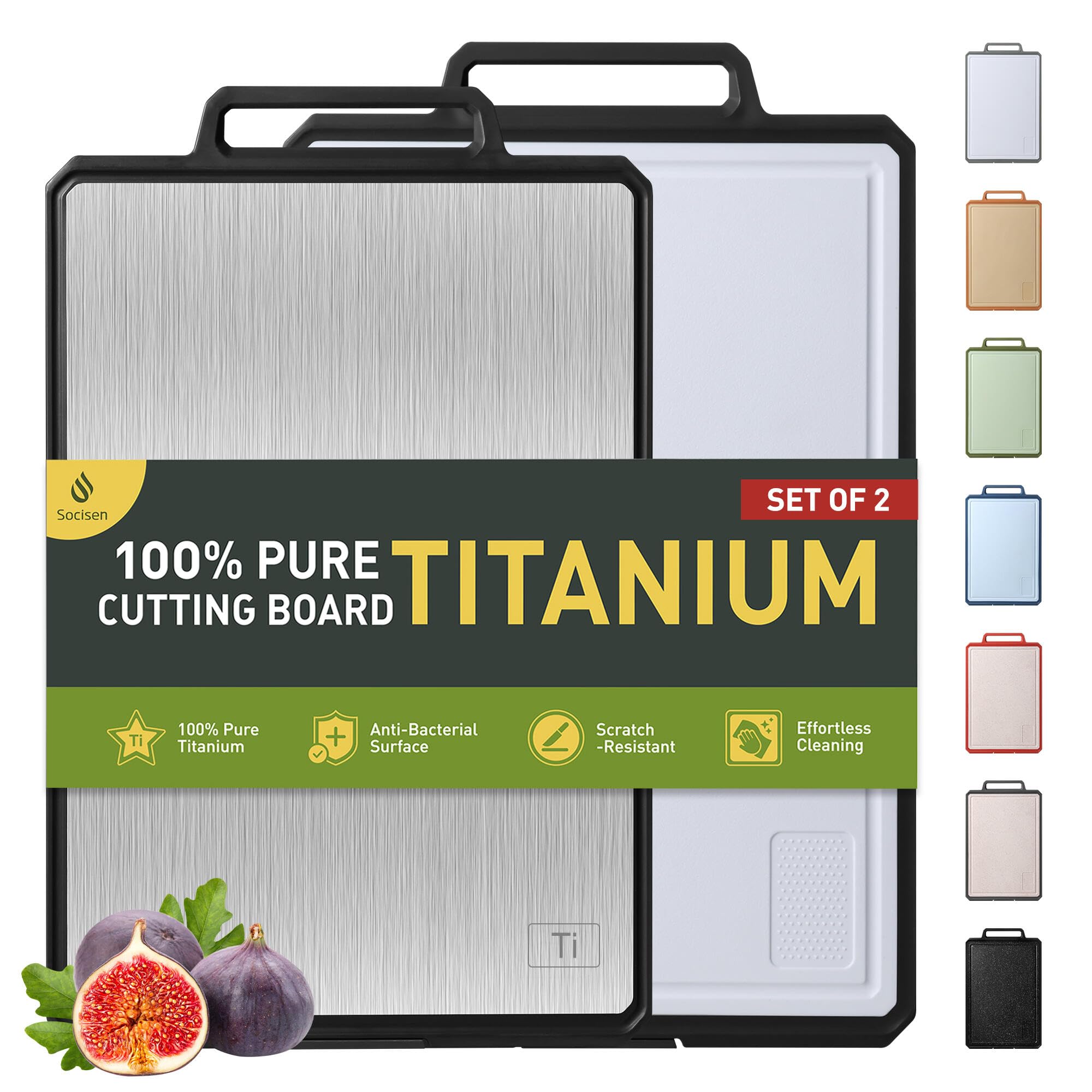 Photo 1 of ***FACTORY SEALED***2 Packs Pure Titanium Cutting Boards for Kitchen Chopping Board Butcher Block 2 in 1 Titanium PP Wedding Day Engagement Hostess Couple Newly Wed Christmas Married Fiancee Unique Cool Gifts