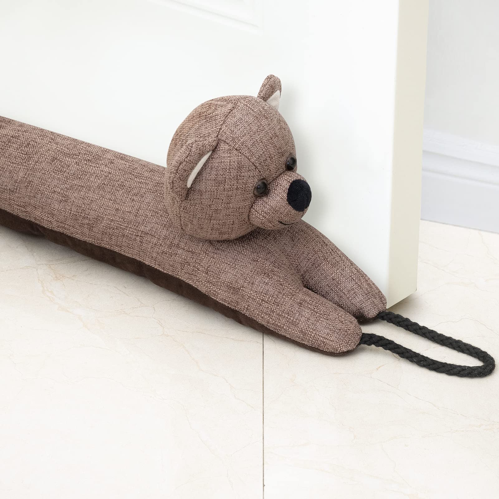 Marwood Under Door Draught Excluder Decorative Wind Stopper 91cm for Door & Window, Weighted Animal Air Door Draft Stopper Snake Noise Blocker for Bottom of Door with Hanging Loops - Bear 36" — image 1