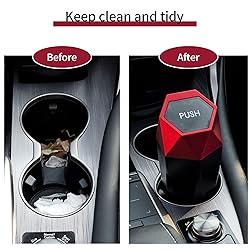 JUSTTOP Car Trash Can with Lid, Mini Diamond Design