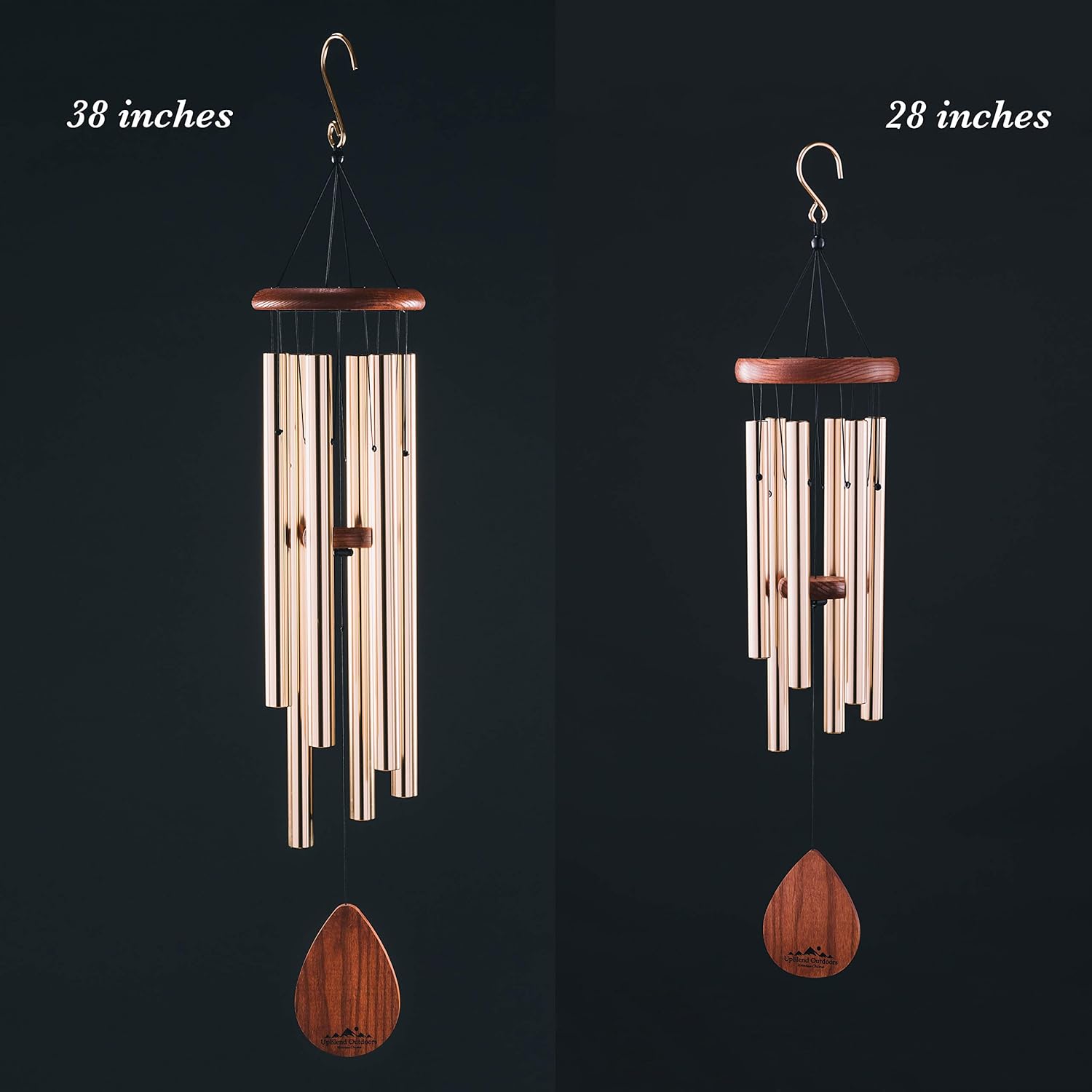 UpBlend Outdoors Large Wind Chime - The Classic Havasu is 38” Total Length - Hand-Tuned and Beautiful as a Gift or for Your Patio, Garden, and Outdoor Home décor : Garden & Outdoor
