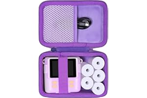 Kids Camera Case for Anchioo/for ESOXOFFORE Instant Print Camera Toys,Kids Selfie Digital Camera Photo Paper & Color Pen Holder by Aenllosi(Purple,Case Only)
