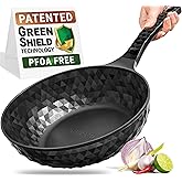 Diamond X Premium Non Stick Wok Pan - 11" Large Flat Bottom Chinese Wok - Woks & Stir-fry Pans Nonstick - Titanium-Coated 8-Layered Korean Engineered Skillet for Frying, Oil-Free, PFOA-Free