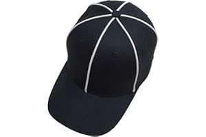 TOPTIE Sporting Goods Official Referee Hat Black with White Stripe, Adjustable Black Ball Cap