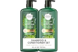 Herbal Essences bio:renew Sulfate Free Hemp + Potent Aloe Shampoo and Conditioner Set, 20.2 Fl Oz Each — Nourishes Dry Hair for Frizz Control, Paraben and Cruelty Free — Safe for Color Treated Hair