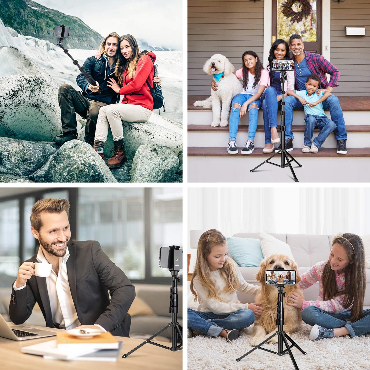 Selfie Stick Tripod, UBeesize 51" Extendable Tripod Stand with Bluetooth Remote for iPhone & Android Phone, Heavy Duty Aluminum, Lightweight