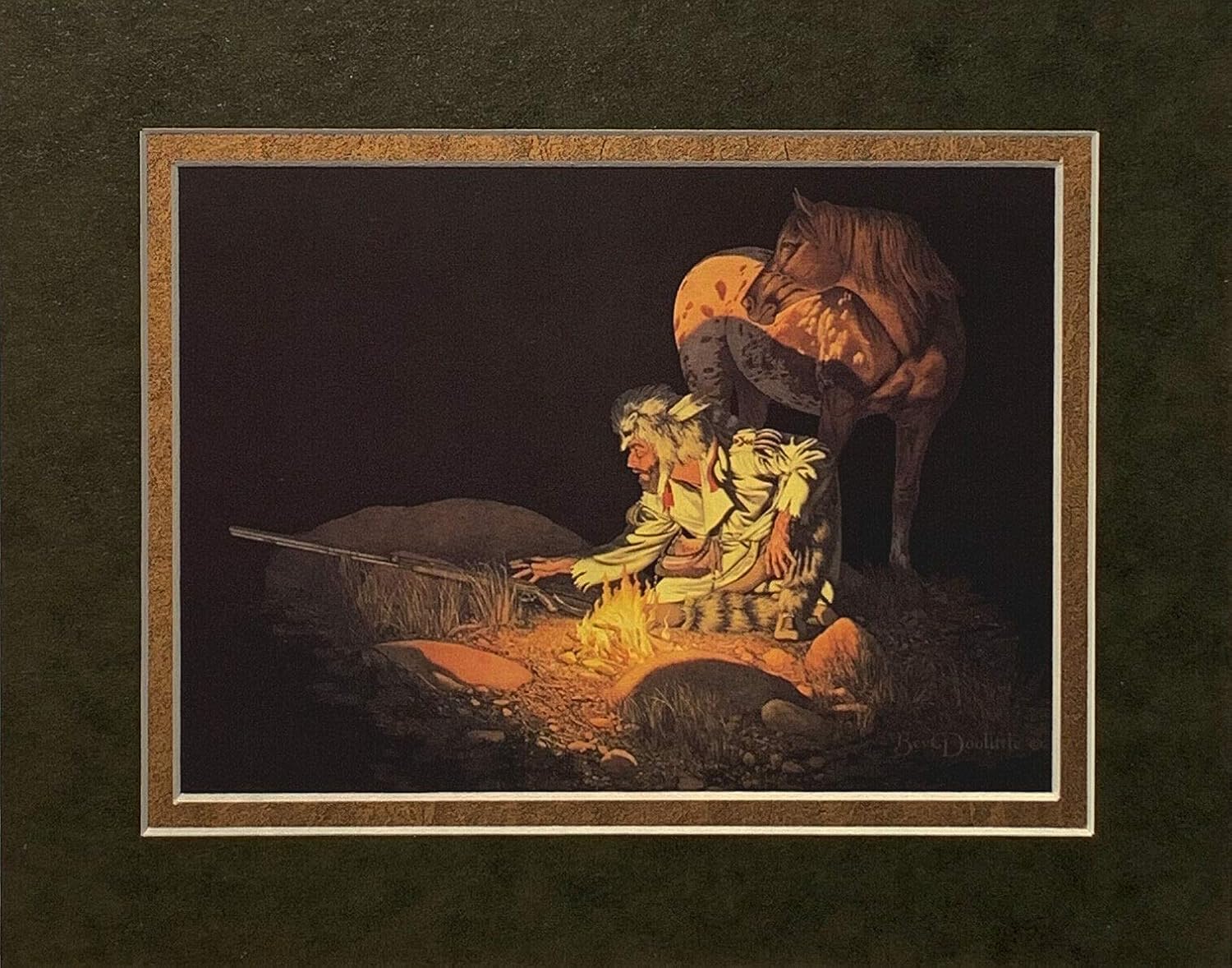 Bev Doolittle Unknown Presence 8 x 10 Matted Art Print