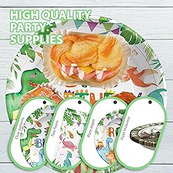 Grencian 96 Pcs Dinosaur Birthday Party Supplies