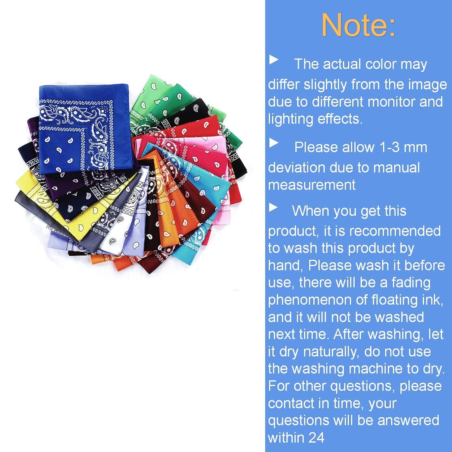 Bandana for Women & Men 12 Pack 100% Cotton Paisley Headbands Cowboy Bandana Balaclavas, Square Scarf Ideal For Hip-Hop Cycling Handkerchief DIY Face Scarf and Suitable for Dogs: Beauty