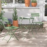 Grand Patio Folding Bistro Set 3 Pieces - Weather Resistant - Sage Green