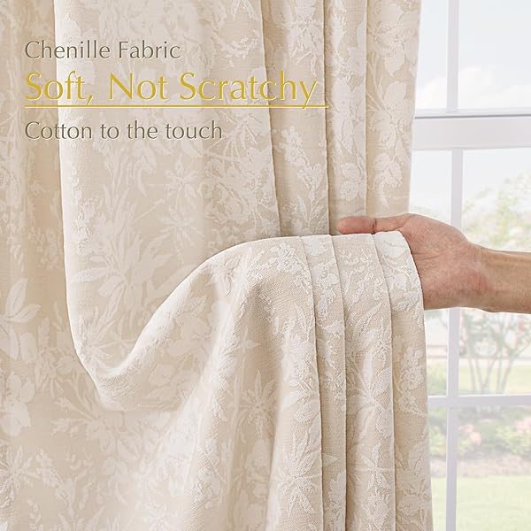 CREAM BEIGE CURTAINS 108 INCH LENGTH 2 PANELS FOR BEDROOM ROD POCKET LIGHT FILTERING TEXTURED DRAPES SOFT AIRY MODERN FARMHOUSE LIVING ROOM DECORATIVE WINDOW DRAPES MORANDI DECOR 52X108 9TF THIN BEIGE