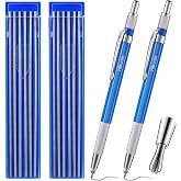 Hiboom 2PCS Welders Pencil with 24 Pcs Silver Round Refills | Built-in Sharpener, Illuminate Maker, 3 Claw Nib Holder, Mechanical Pencils Metal Marker, Widespread Application