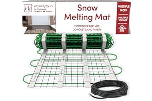 WarmlyYours 2x15 ft. Electric Ice and Snow Melting Mat 240V 1500 Watts - Embedded Under Asphalt, Concrete, or Pavers - Radiant Heated Driveway, Walkways, Sidewalks, Patios, Porch, Ramps PowerMat