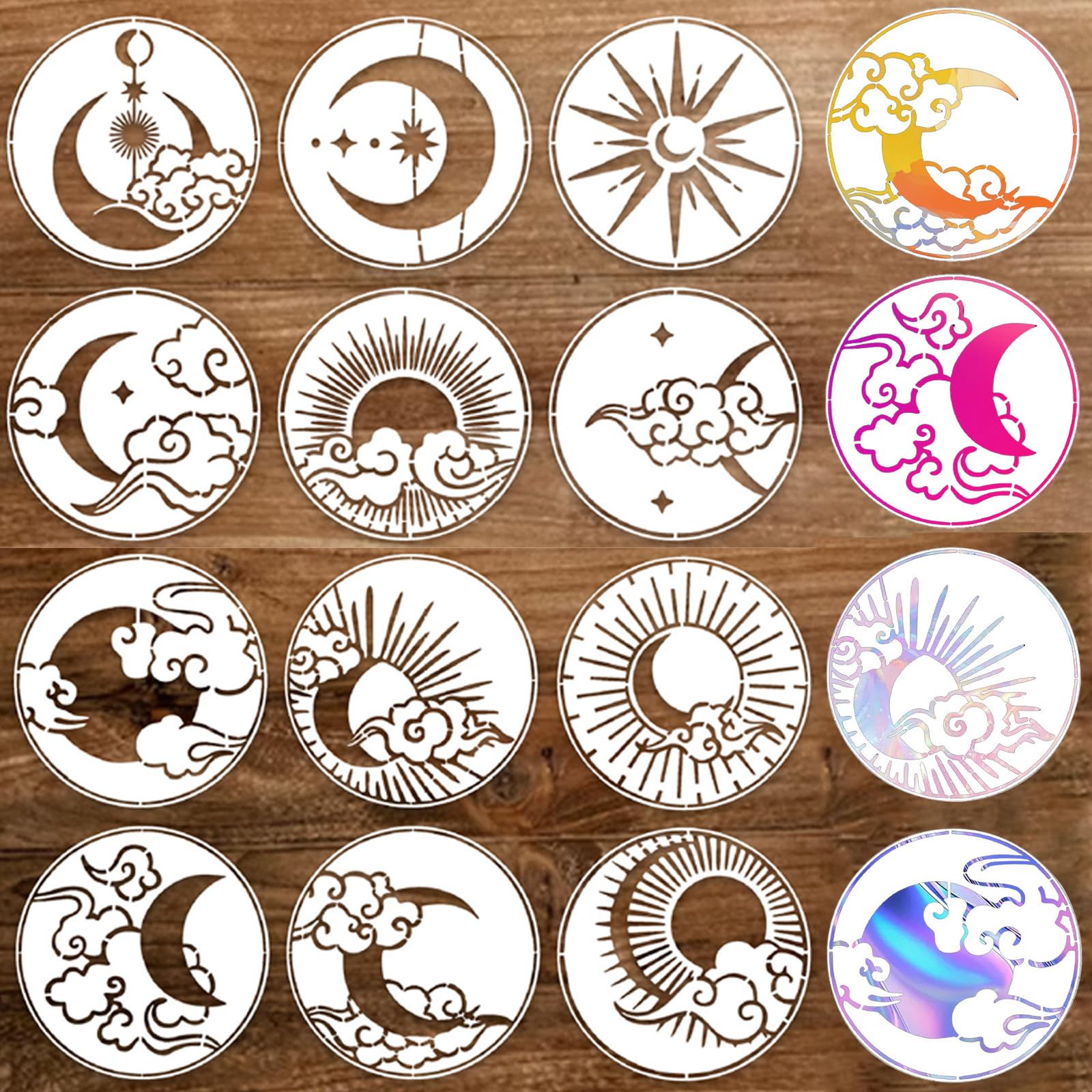 KASESSS 12 Pcs Starry Sky Stencils for Painting, Hollow Stencil, Plastic Stencils for Crafts Reusable Drawing Stencils Art Painting Templates DIY Stencils for Kids Wall Scrapbook Furniture Bags Decor