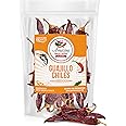 Guajillo Chiles Peppers Dried Whole 8 oz – Natural and Premium. Great For Mexican Recipes Like Mole, Tamales, Salsa, Meats. Mild to Medium Heat, Complex Fruity Flavor. Resealable Bag