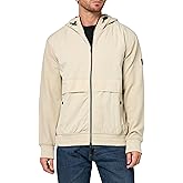 BOSS mens Tuck Twill Nylon Touch Zip Up Jersey Jacket