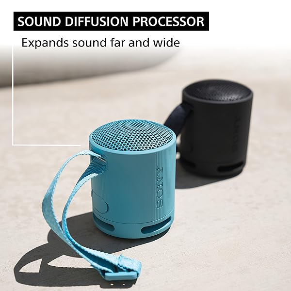 SONY SRS-XB100 WIRELESS BLUETOOTH PORTABLE LIGHTWEIGHT SUPER-COMPACT TRAVEL SPEAKER, DURABLE IP67 WATERPROOF & DUSTPROOF SHOWER SPEAKER, 16 HOUR BATTERY, VERSATILE STRAP, & HANDS-FREE CALLING, BLACK