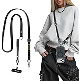 MAGEASY 2-in-1 Phone Lanyard Crossbody & Wrist Strap with Tether Tab & Belt Clip, Adjustable Phone Strap, Hands-Free Anti-Drop Travel Phone Leash for iPhone & Android (Black)
