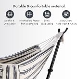 VonHaus Garden Hammock 2 Person Striped Polycotton with Travel Bag view 6