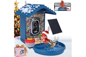 Leapbird Bird Feeder with Camera Solar Powered,2.5K HD Video Bird House Live View,Smart AI Bird Species Identification for Outside Garden,Birds Bath,Ideal Gift for Birds Lover,Hummingbird (Blue)