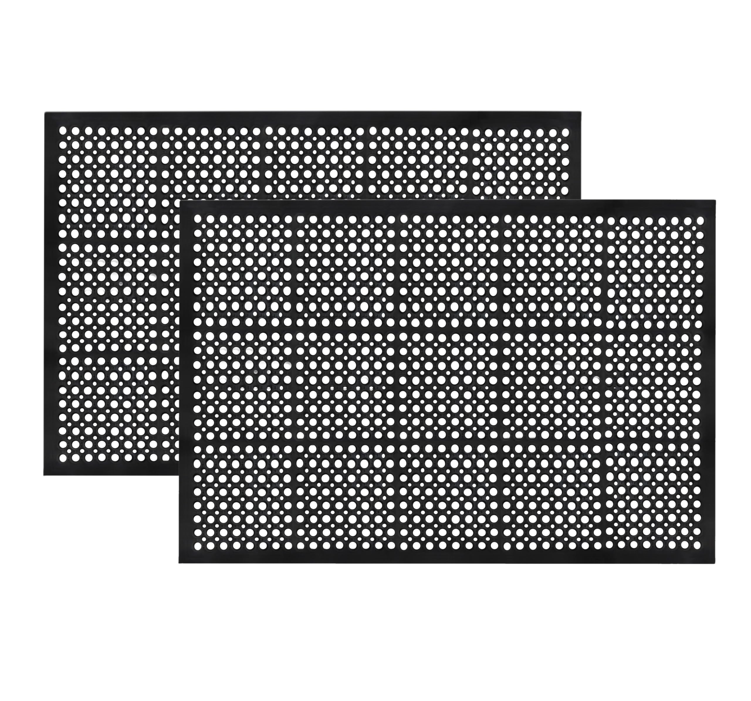 IRONGATE Rubber Doormat - Set of 2 Anti Fatigue Rubber Floor Mat - Non Slip Indoor Outdoor Commercial Kitchen Mat - Ramp Pool Restaurant Garage Floor Mat - Anti Slip Bar Drainage Mat - 36 x 60 inches