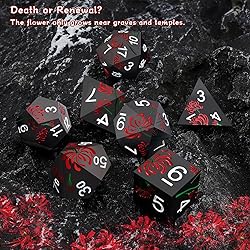 PJOY Metal Dice Set D&D Flower Dice Set DND