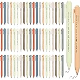 Cholemy 50 Pcs Bible Verse Pens Christian Gifts Bulk, Christian Pens for Women Inspirational Quotes Writing Tool Retractable Black Ink Religious Ballpoint for Women Men School Office