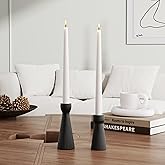SCBLOOM Taper Candle Holders for Candlesticks Ceramic Candle Stick Candle Holder- Set of 2 Decorative Candle Stand for Wedding Decor,Dinner Party and Table Centerpieces,Housewarming Gift Black