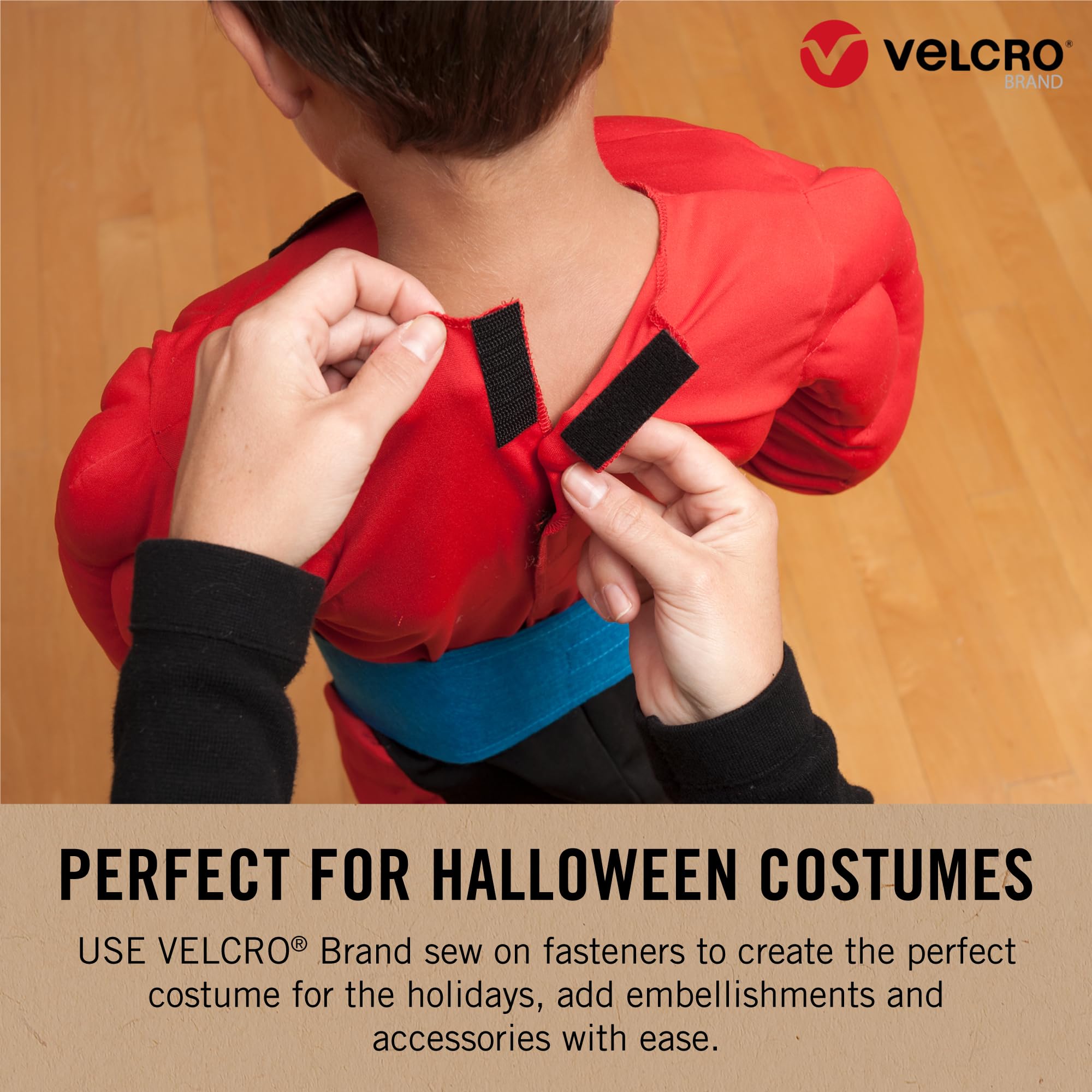 VELCRO Brand ECO Collection Tapes, Sew On Tape for Clothes and Fabrics | Non Adhesive, Cut Strips to Custom Length for Sewing | 15ft x 3/4in Roll, White