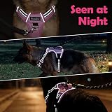 Funfox Dog Harness Medium Front Clip No Pull Reflective Pink M view 8