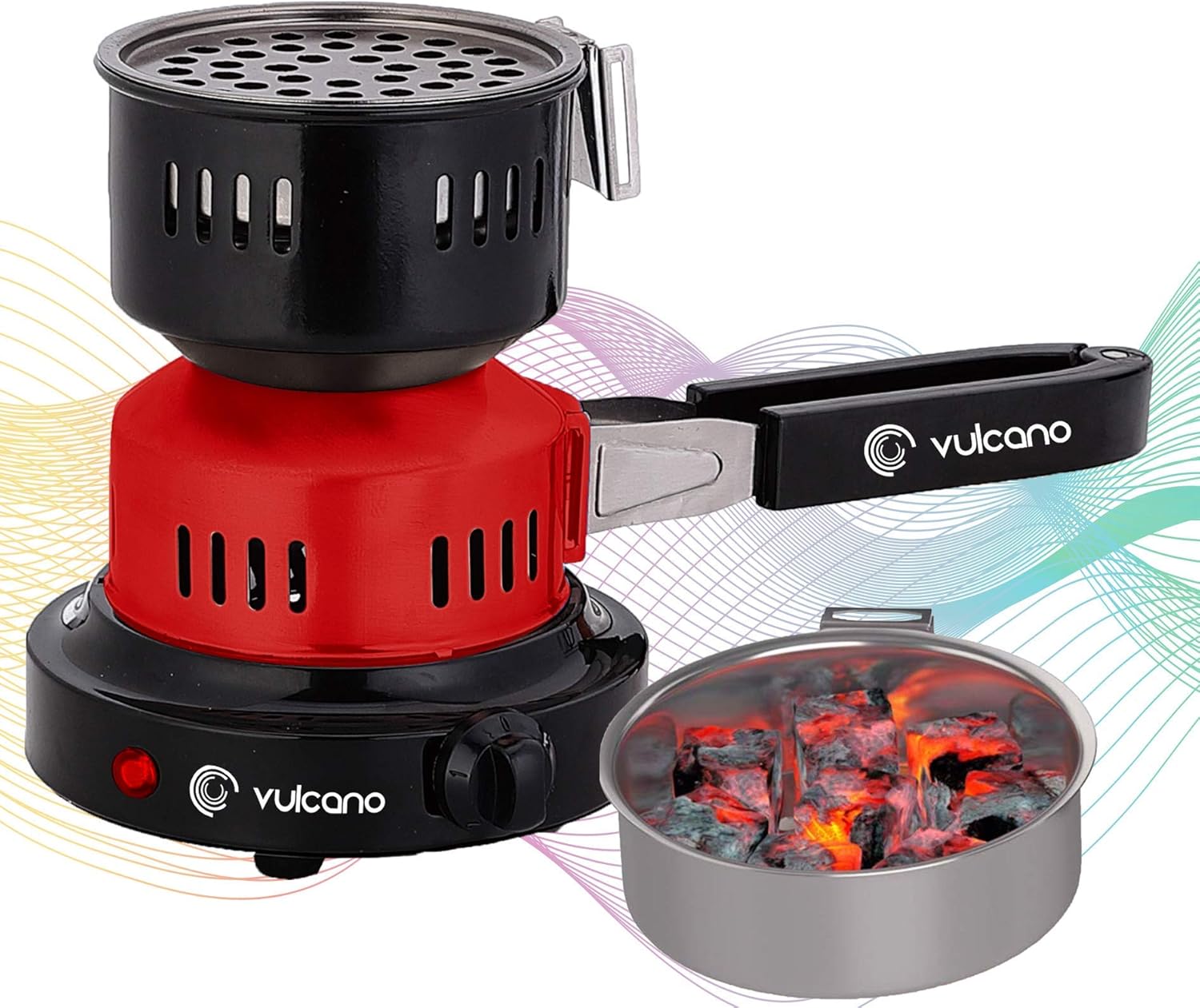 VULCANO Electric Coal Charcoal Starter for Hookah, Shisha, Nargila & BBQ - Smart Heat Control - Detachable Handle - Tea and Coffee Boiler. : Garden & Outdoor
