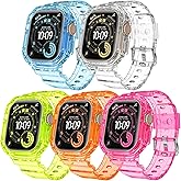 DABAOZA 5 Packs Compatible for Clear Apple Watch Band 46mm 45mm 44mm 42mm 41mm 40mm 38mm 49mm, Jelly Crystal Women Men TPU Strap for iWatch Series 11 10 9 8 7 6 SE 5 4 3 2 1 Ultra 3 2