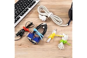 Reusable Silicone Cable Management Straps 30 Pcs, Cord Organizer Straps for Home Office Kitchen School, Multi Color Stretchab
