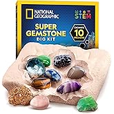 National Geographic Gemstone Dig Kit – Dig Up 10 Real Gemstones and Crystals, Science Kit for Kids, Gem Digging Kit, Gift for Girls and Boys, Mining Kit, Rock Collection