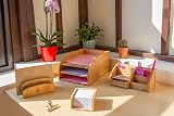 Osco Bamboo Desk Organiser 6 Compartments 1 Drawer - Natural Wood view 7
