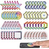 56 Pieces Calm Anxiety Sensory Stickers, 8 Styles 7 Sheets Fidget Tactile Calm Breathing Stickers Adhesives Anxiety Relief fo