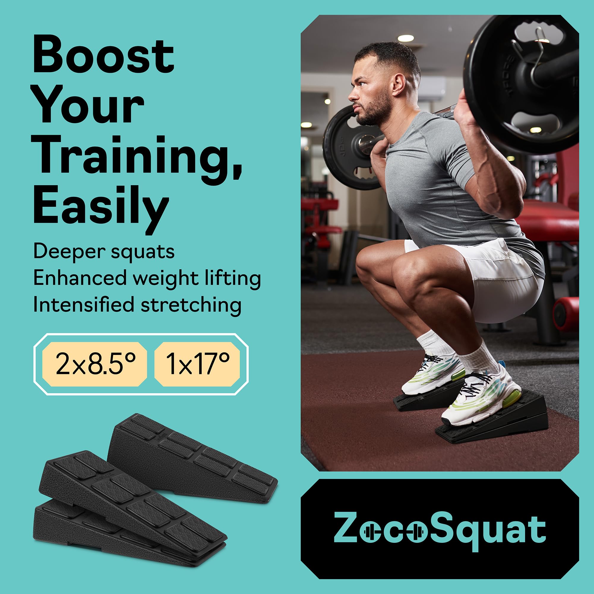 Squat Wedge - Squat Wedge Block 520 LBS Weight Capacity - Slant Board for Calf Stretching - Calf Stretcher Slant Board - yoga blocks