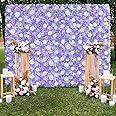 Artificial Flower Wall Backdrop Panels 5ftx3.74ft Lavender Wedding Background 3D Rose Fake Floral Wall for Party Baby Shower Birthday Decor