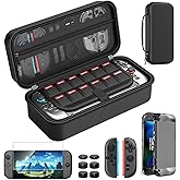 HEYSTOP Carrying Case for Nintendo Switch 2,Portable Travel Case for Nintendo Switch 2 Accessories with Screen Protector*1,Protective Cover*1,Thumb Caps*6,Large Space with 12 Game Card Slot,Hard Shell
