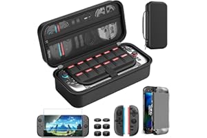 HEYSTOP Switch 2 case for Nintendo Switch 2 Case Pouch Switch 2 Cover Case and 6 Joycon Grips for Tempered Glass Screen and T