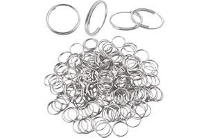Aylifu 200 Pieces Metal Split Rings, 16mm Nickel Plated Double Loop Jump Rings Small Key Chain Rings Crystal Chandeliers Connectors for DIY Jewelry Making and Craft Ideas