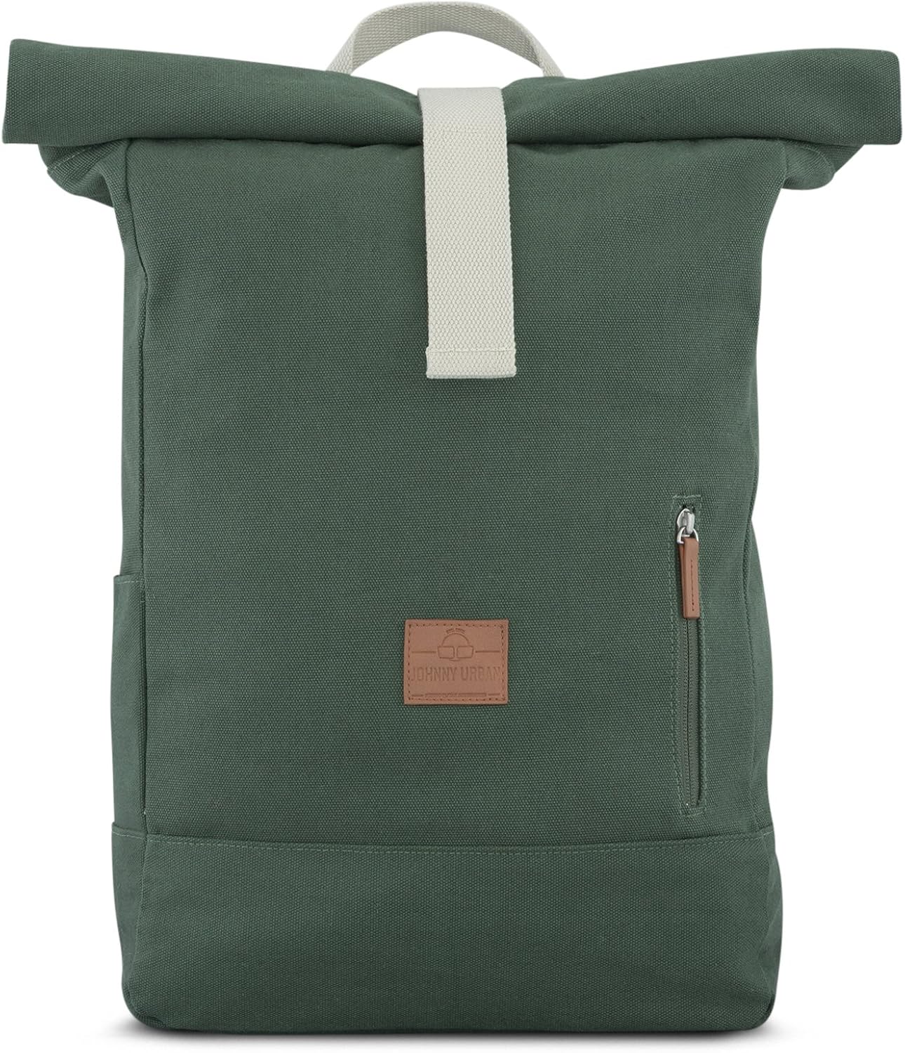 Johnny Urban Roll Top Backpack Women & Men Green, Adam Large, Durable Daypack from Cotton Canvas, 18-22 Litre Rucksack