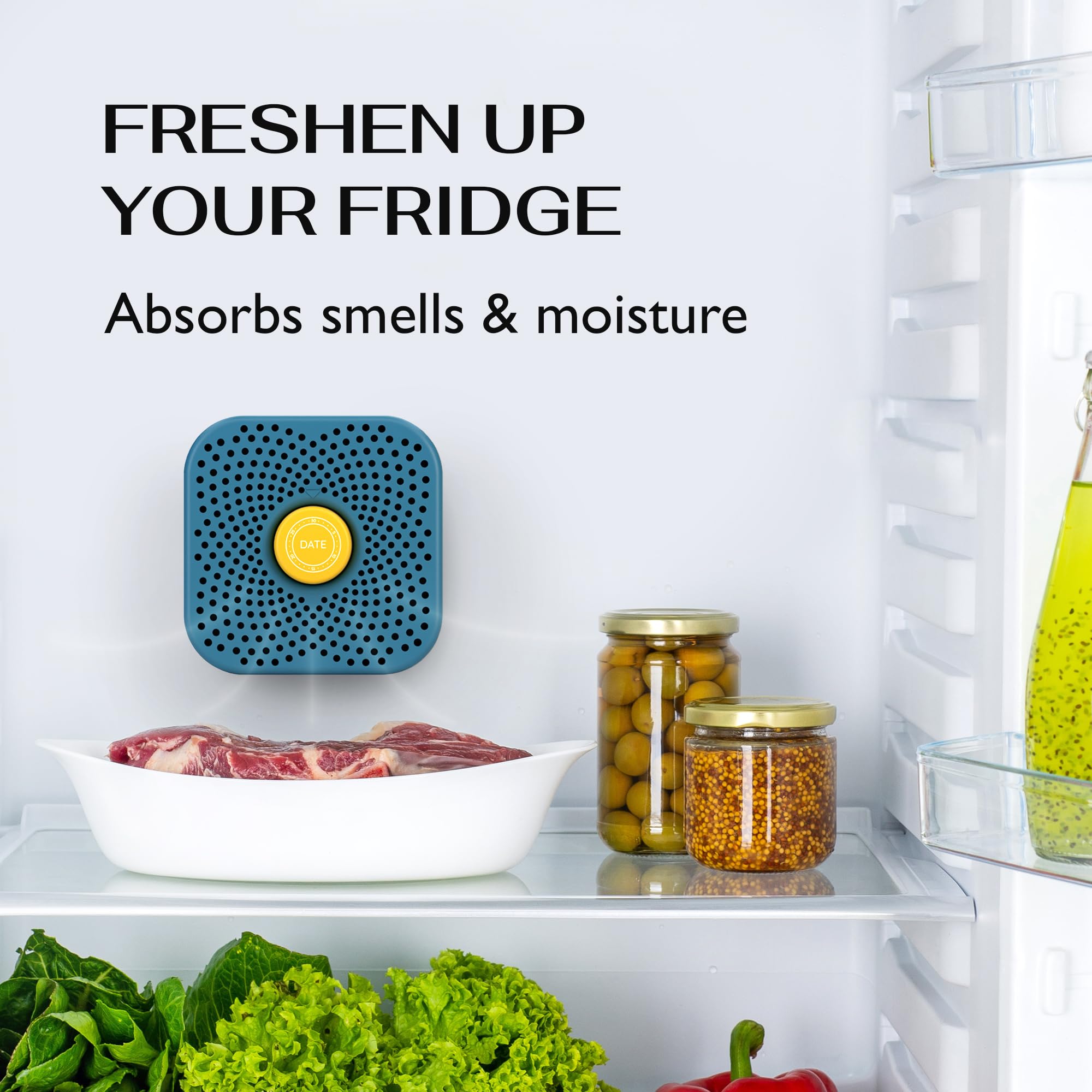 Fridge Deodorizer Odor Eliminator - Refrigerator Deodorizer More Effective Than Baking Soda - Activated Charcoal Fridge And Freezer Air Freshener - Natural Smell, Moisture & Odor Absorber