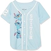 Disney Girls Disney's Girls Lilo & Stitch Baseball Jersey Mesh Button Down Shirt