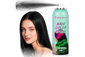 ASOCREW Black Hair Spray,Hair Color Spray Dye,Temporary Hair Color Spray for Kids Women Men,Color Hair Spray for Kids,Washable Hair Coloring Natural Temporary Hair Dye for Party,Halloween,Cosplay(Black)