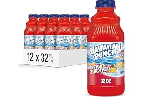 Hawaiian Punch Fruit Juicy Red Fruit Juice Drink, 32 Fl Oz Bottle (Pack Of 12), Caffeine-free, Carbonation-free, Gluten-free, Excellent Source Of Vitamin C, Less Than 100 Calories