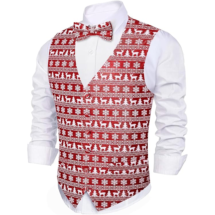 Christmas Waistcoat Mens Fun Waistcoat Fun Christmas Festive Happy Santa Claus Xmas Holiday - View #13