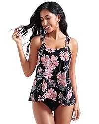 RXRXCOCO Women Tankini Bathing Suits Ruffle High