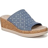 BZees Womens Royal Machine Washable Comfort Wedge Sandal Blue Shimmer