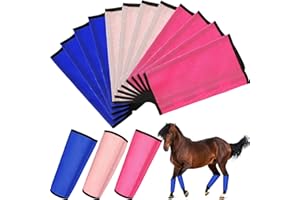 Bulyoou Set of 12 Mesh Fly Boots for Horse Breathable Mesh Horse Boots Protective Horse Leg Loose Wraps Horse Leggings for Preventing Flies and Mosquitoes Bites